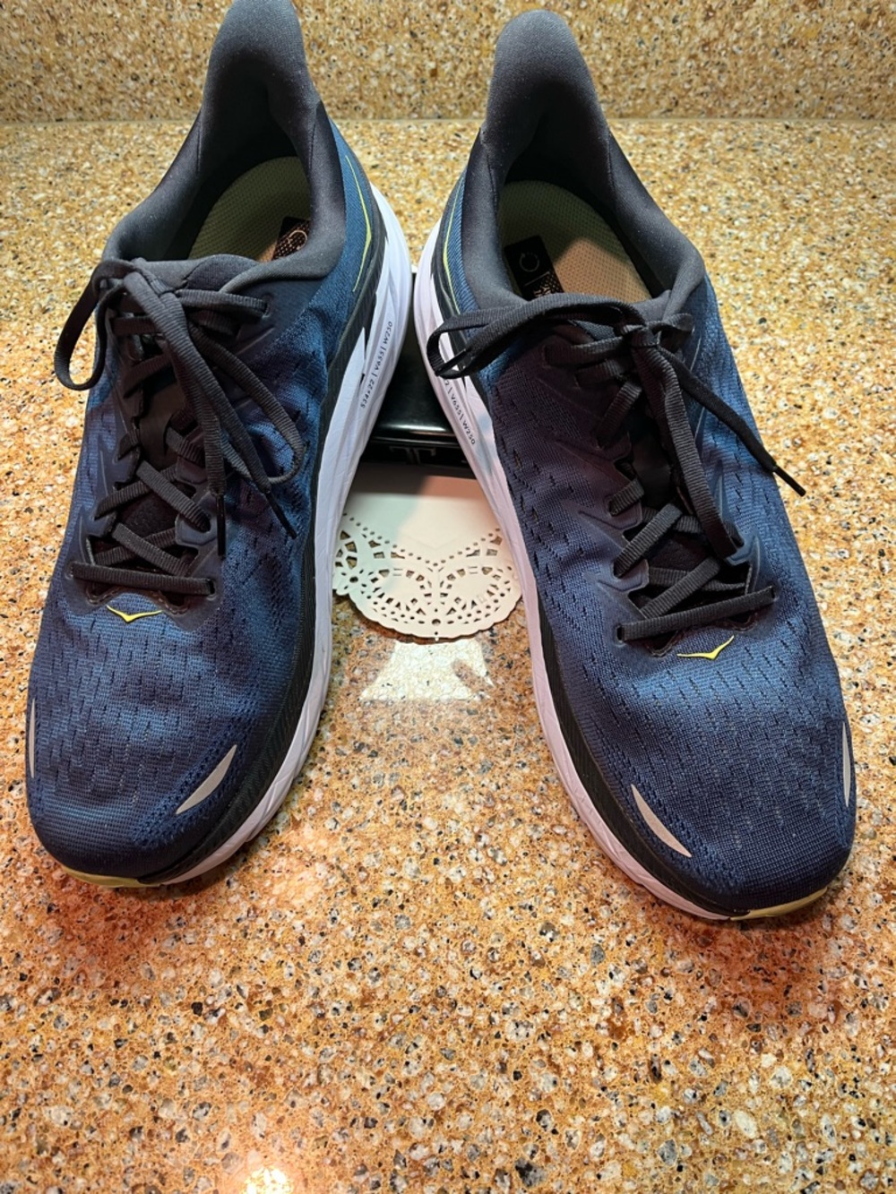 Hoka One One Clifton 8 Men’s Sz 11.5 D Navy/Green Running Shoes - Cushioned - Picture 3 of 7